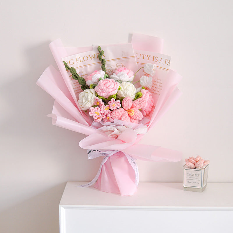 Scarlet Charm – Handmade Flower Bouquet