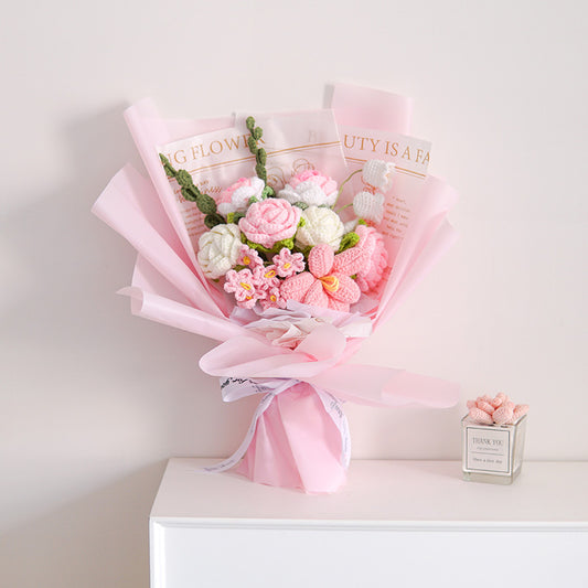Scarlet Charm – Handmade Flower Bouquet